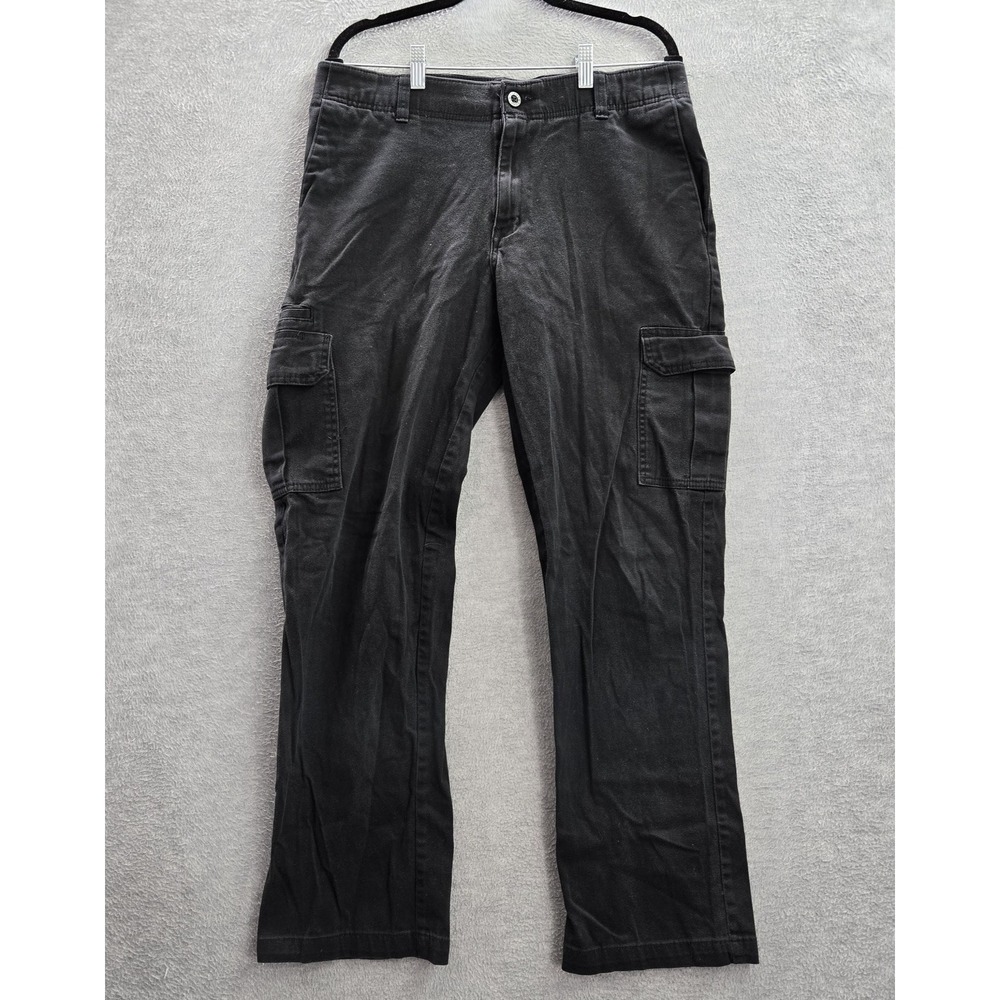 Dickies Men Pants 34X32 Black Cargo Pockets Cotton Spandex Outdoor Flexible